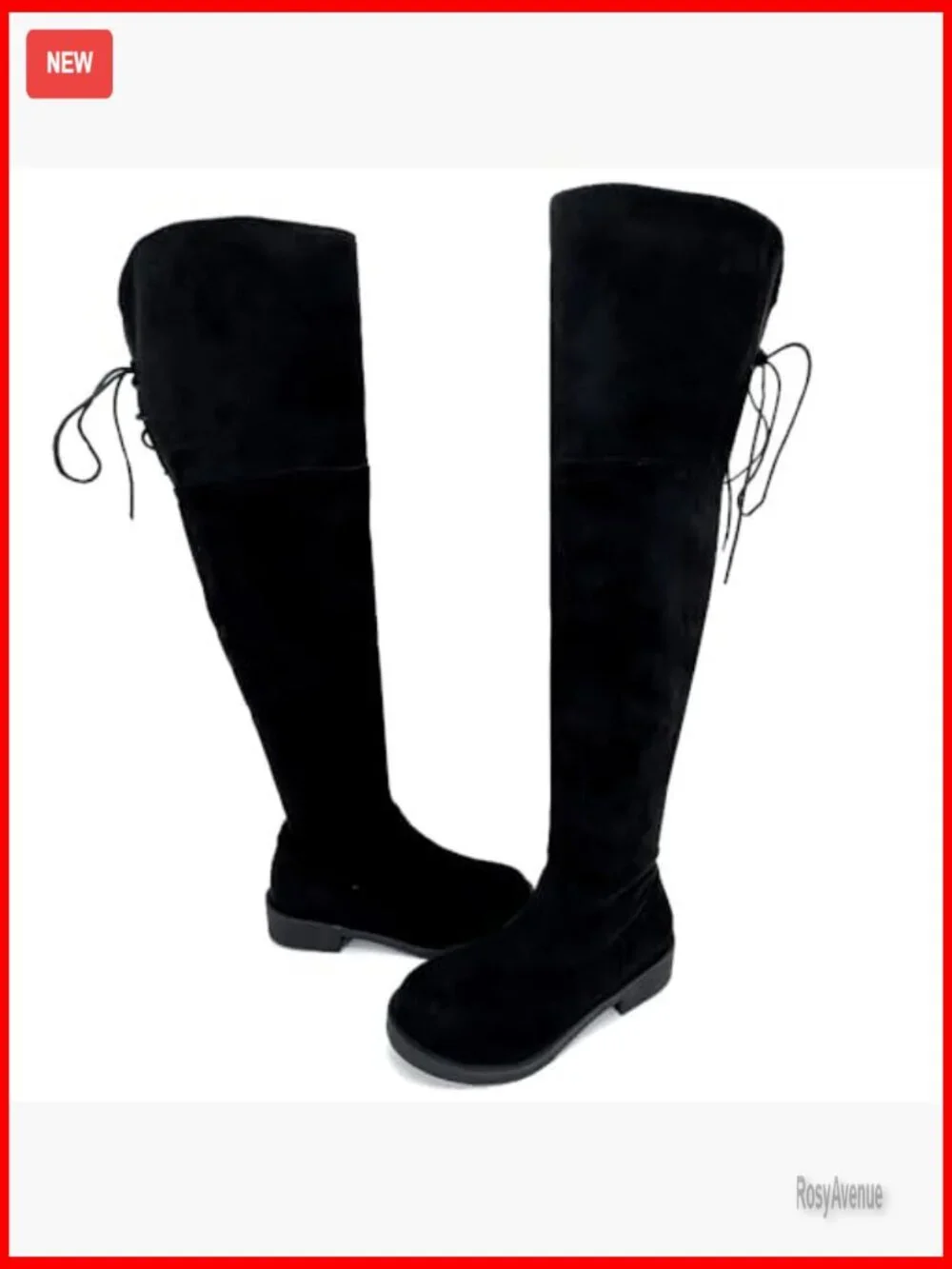 Women's Over the Knee Boots Wide Calf Round Toe Chunky Heel Casual Riding